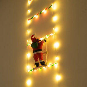 Muñeco De Papa Noel Con Escalera De Luce
