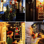 Muñeco De Papa Noel Con Escalera De Luce